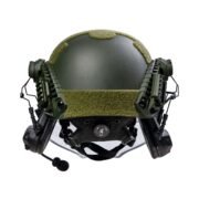 back of Alpha High cut ballistic helmet with mandible