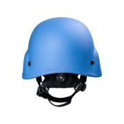 back view of blue un women pasgt helmet
