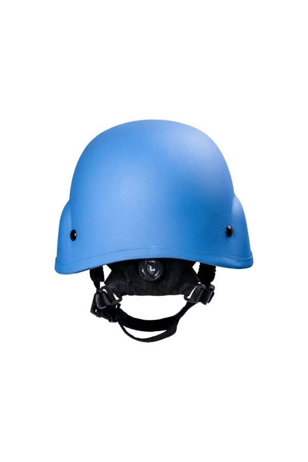 back view of blue un women pasgt helmet